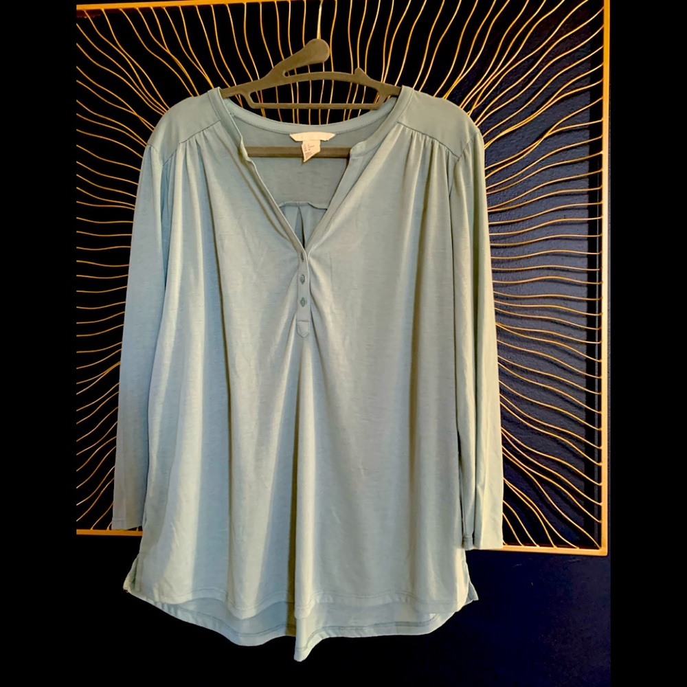 4/$20 H&M Women Shirt Blouse Top Henley Button Med